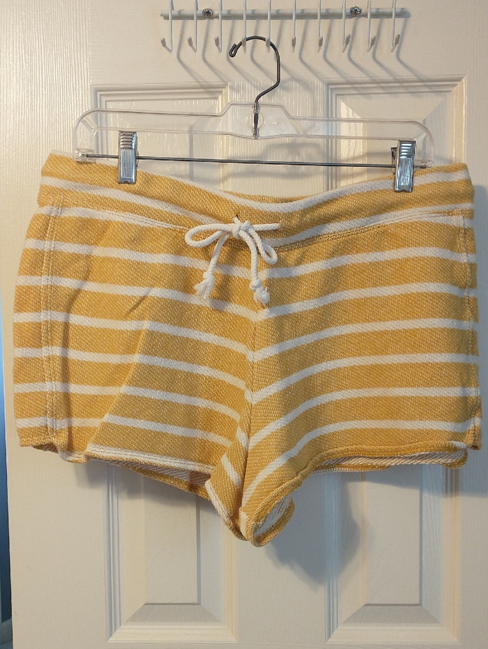 Old Navy Yellow & White Striped Terry Cloth Shorts